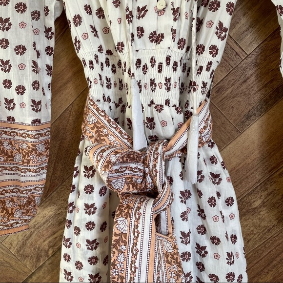 SOLD 🛍 NWT CLEOBELLA Blakely White Neutral Floral Midi Dress size XS MSRP $258 - Picture 5 of 6